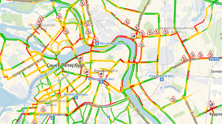 Пробки на дорогах спб в реальном времени карта онлайн бесплатно