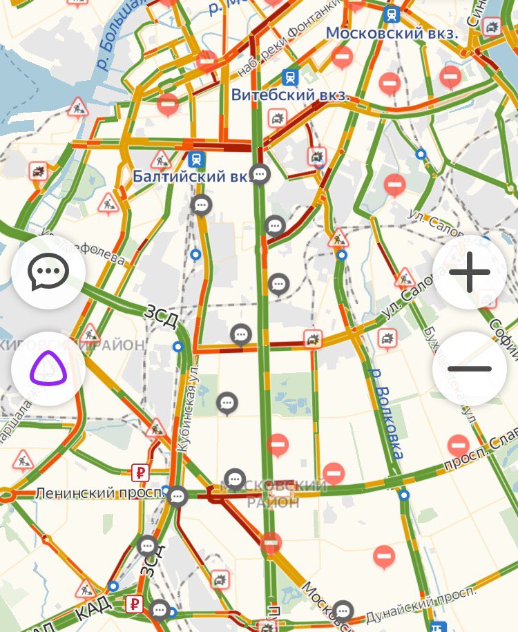 Карта с пробками санкт петербург