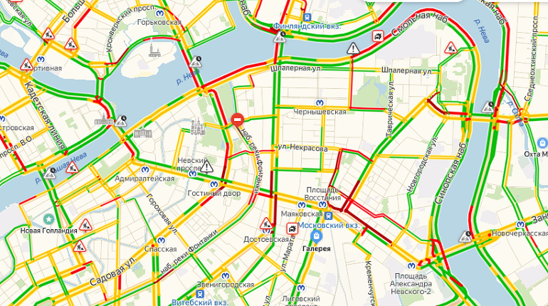 Карта пробки в санкт петербурге