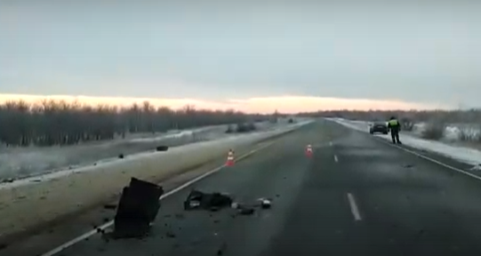 Появилось видео с места смертельного ДТП под Оренбургом