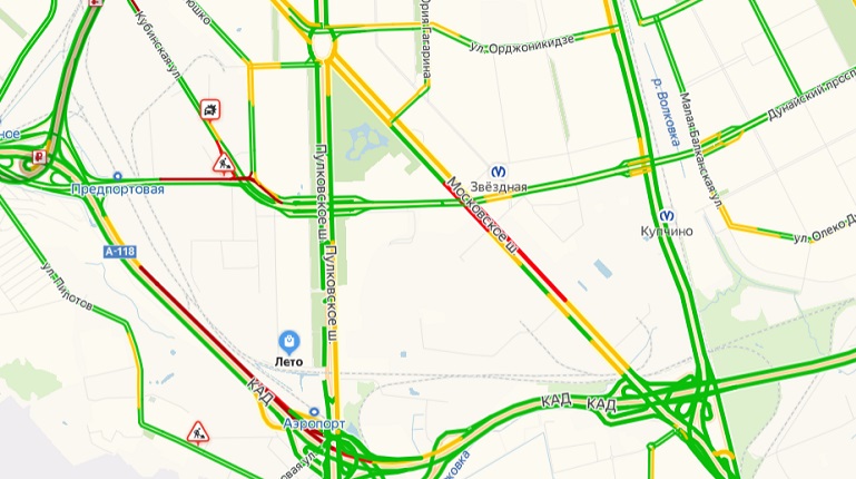 Пробки на каде спб сейчас карта онлайн