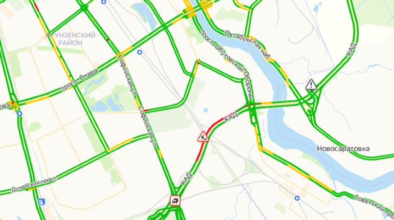 Карта санкт петербурга пробки онлайн сейчас