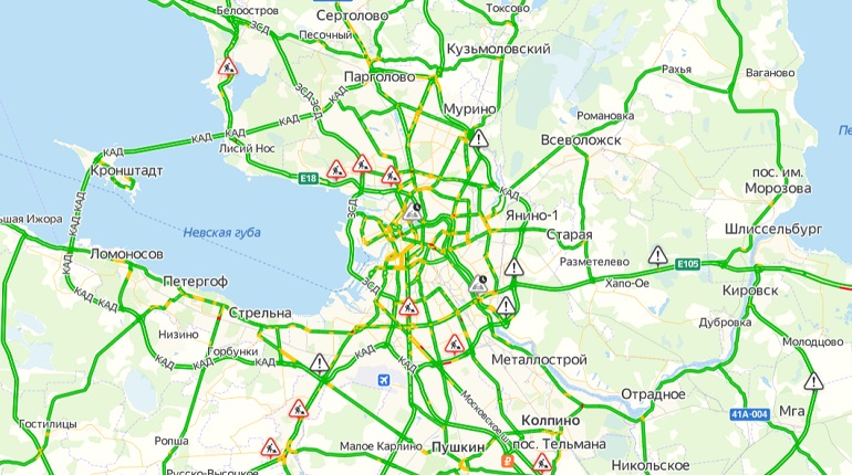 Карта с пробками санкт петербург