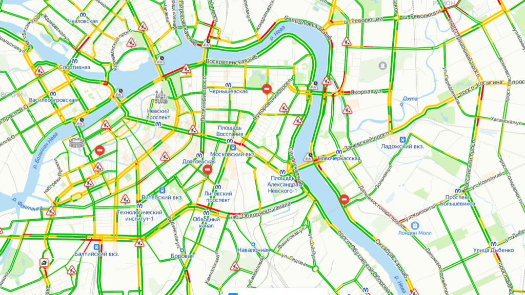 Карта с пробками санкт петербург