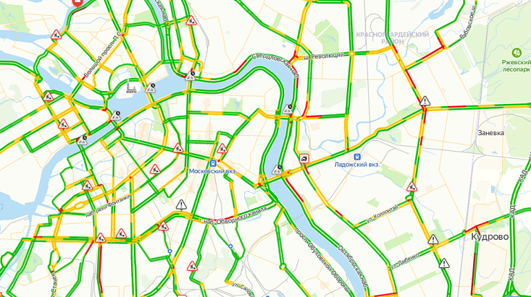 Карта пробки в санкт петербурге