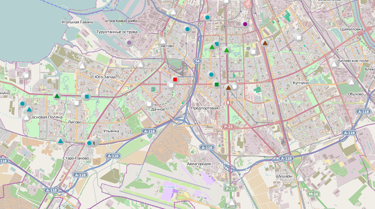 Карта авиагородка санкт петербург