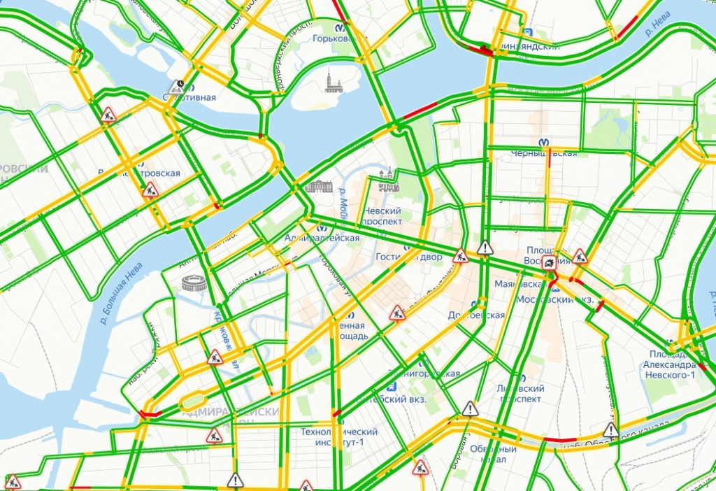 Карта санкт петербурга пробки онлайн сейчас