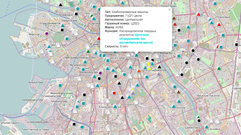 Gov spb ru. Уборочная техника онлайн СПБ на карте Санкт-Петербурга.