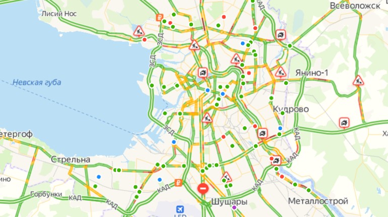 Пробки на дорогах спб в реальном времени карта онлайн бесплатно