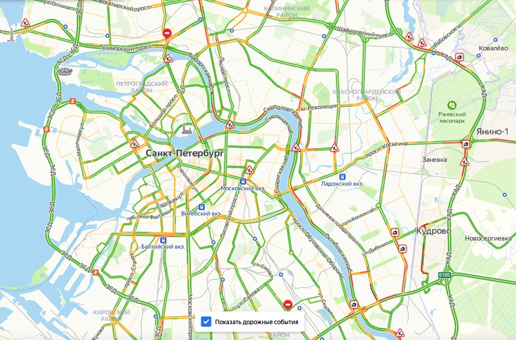 Карта спб для водителей