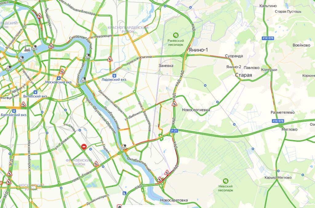 Карта спб для автомобилистов со знаками