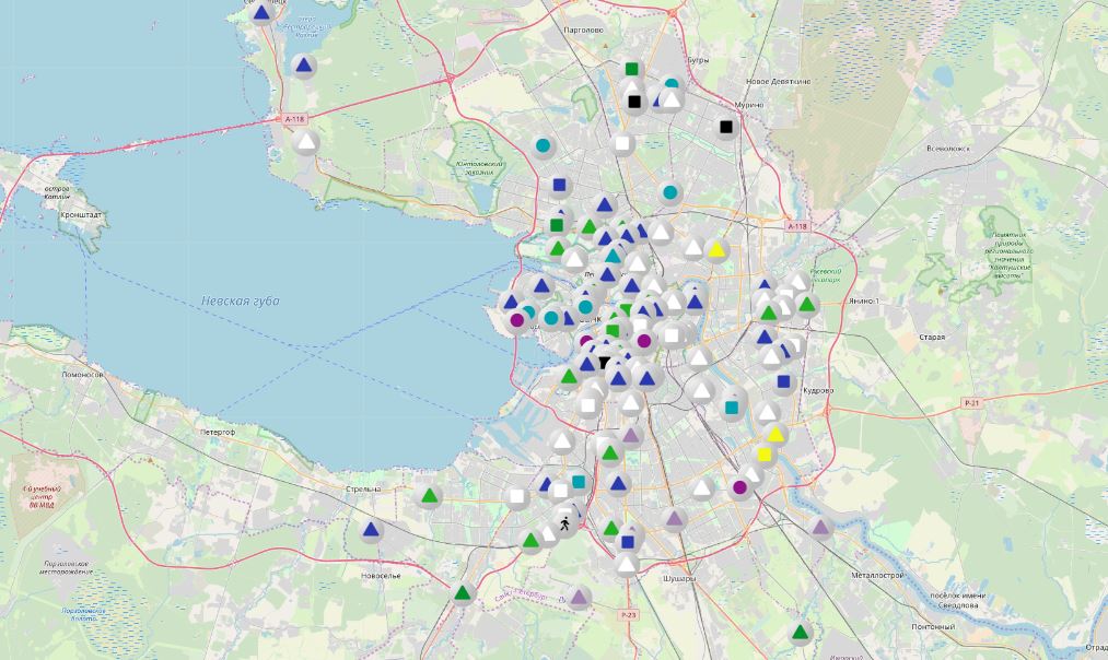 Карта осадков петродворец