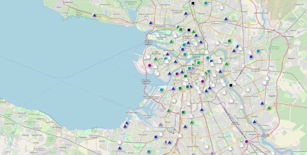 Век технологий санкт петербург. Южный район СПБ. Кронштадт и Петергоф на карте Санкт-Петербурга. Вернакулярные районы Петербурга. Скрин с карт Санкт Петербург.