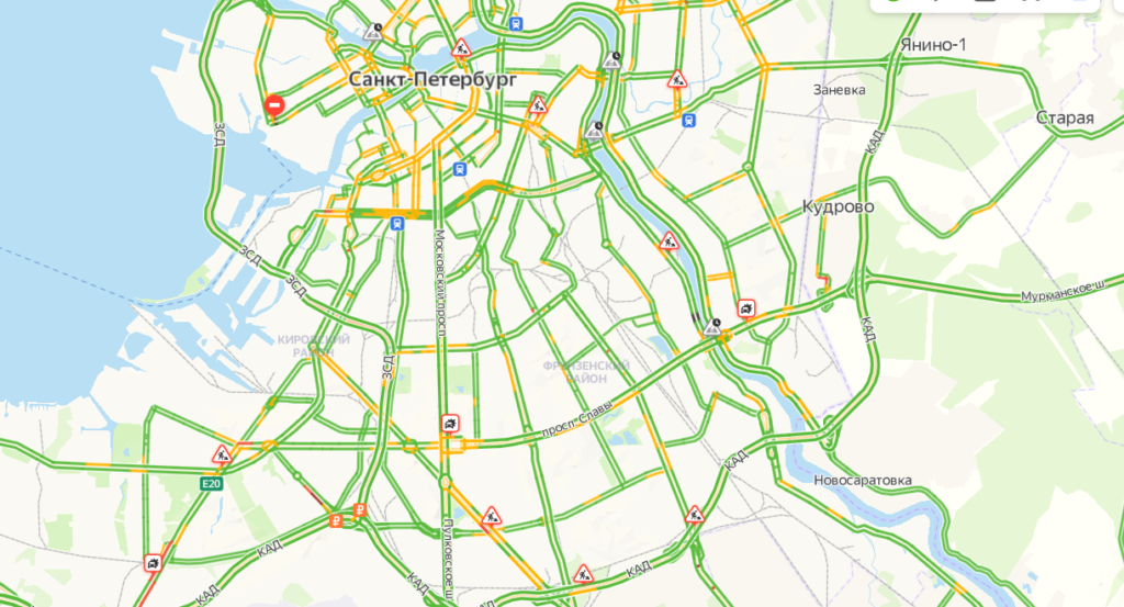 Пробки на дорогах спб в реальном времени карта онлайн