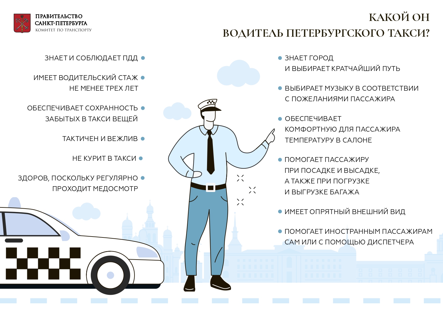 Комитет по транспорту утвердил стандарт качества для петербургских такси |  moika78.ru - Новости СПб