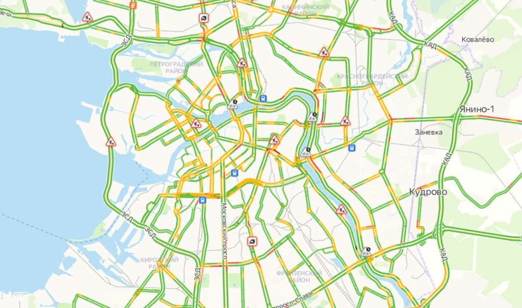Карта пробки санкт петербурга