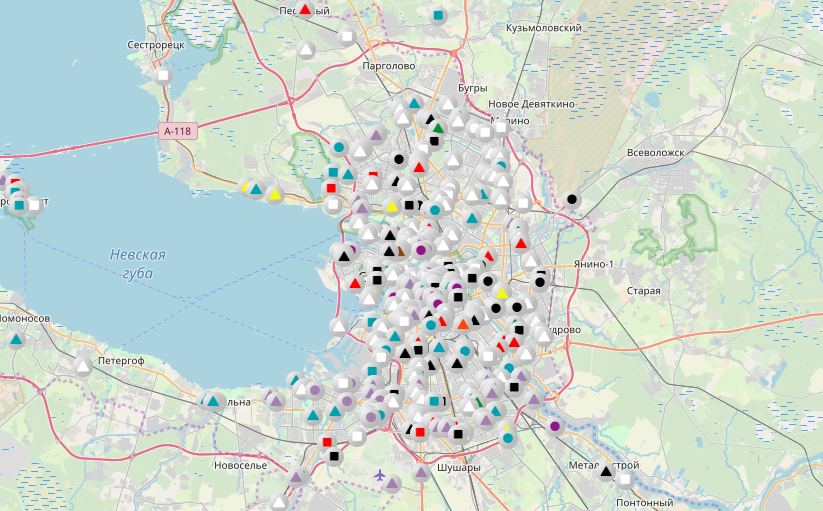 Карта осадков сестрорецк