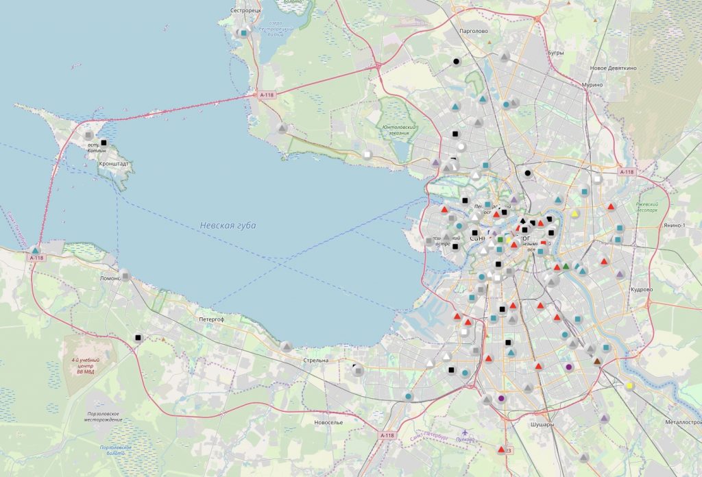 Карта осадков петергофа