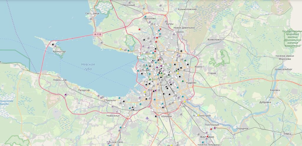 Карта убежищ санкт петербурга