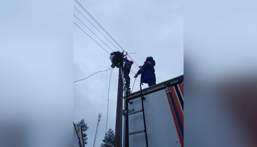 Погибший на линии электропередач повис на столбе в Ленобласти
