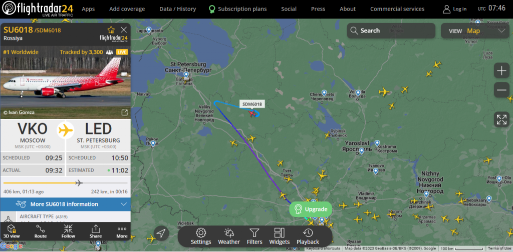 Из-за закрытия Пулково самолеты возвращаются в Москву