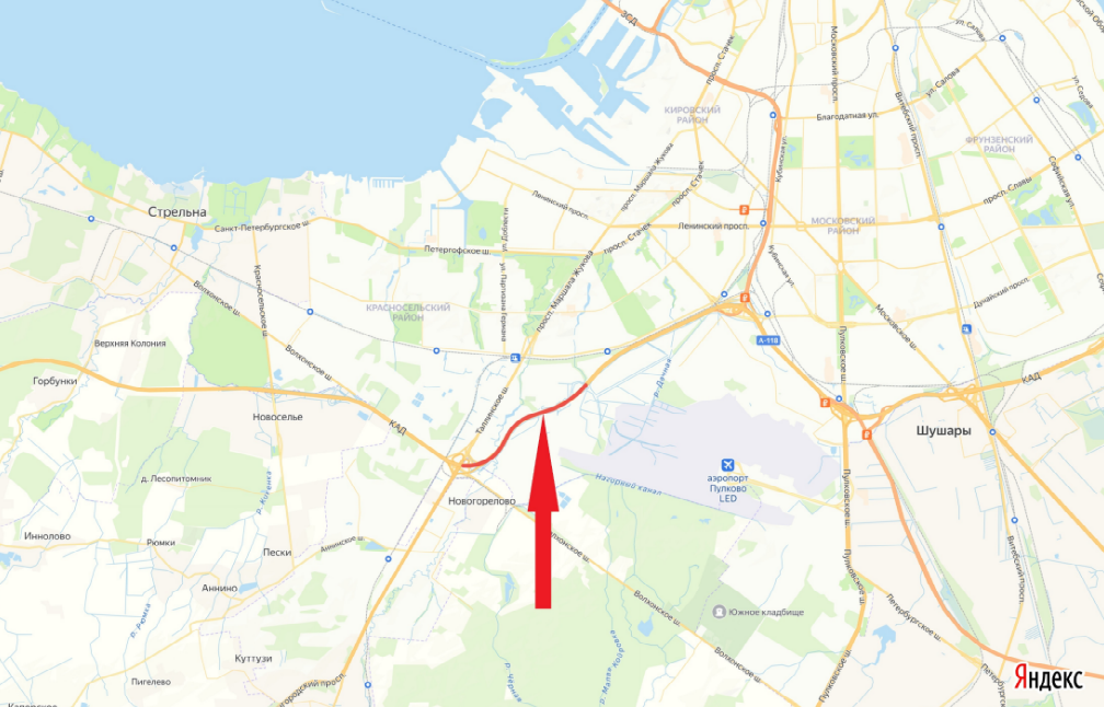 КАД между ЗСД и Таллинским шоссе частично перекроют на неделю