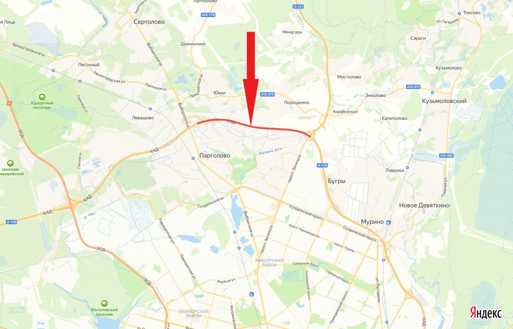 Из-за уборки грязи КАД сузят между развязками с проспектом Энгельса и Выборгским шоссе до 29 апреля