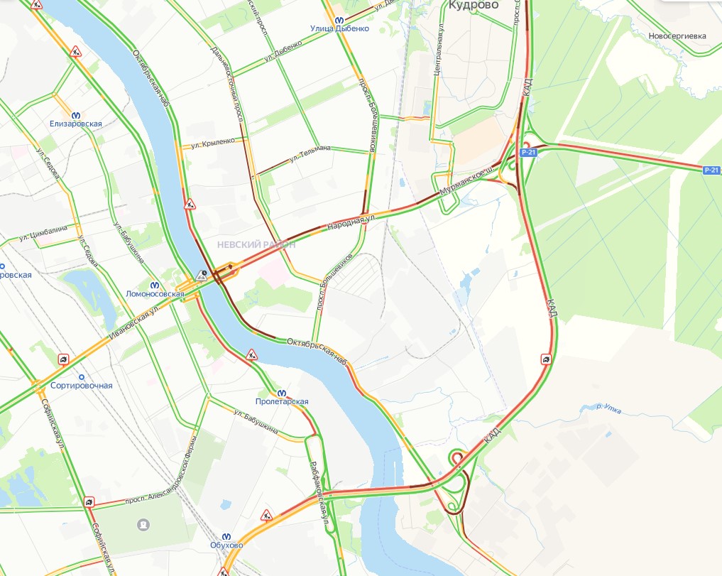 Пробки на каде спб сейчас карта онлайн