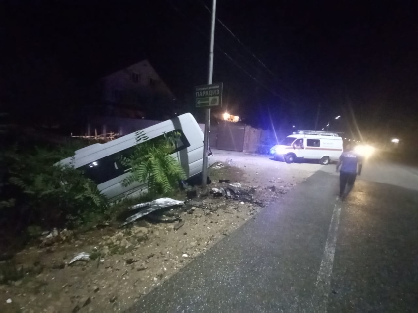 В Абхазии микроавтобус с девятью туристами попал в аварию