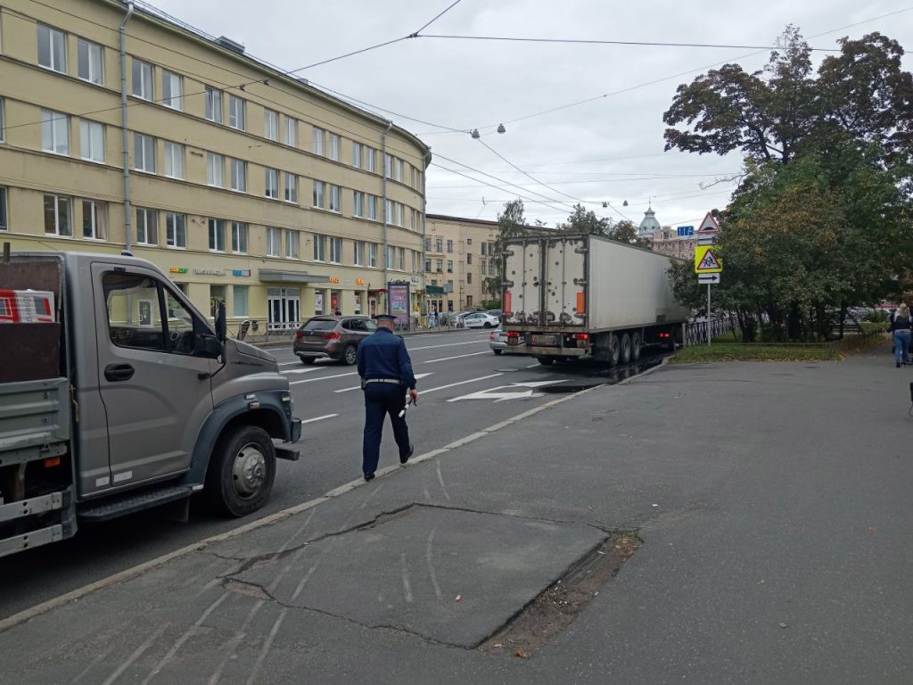 На фоне смерти самокатчика под колесами самосвала в Петербурге полиция начала тормозить грузовики