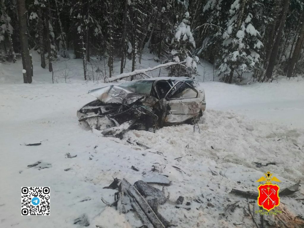 Полиция показала фото смертельного ДТП под Бокситогорском с Toyota и Skoda