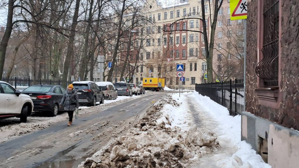 Линии демаркации появились на Петроградке, они из снега