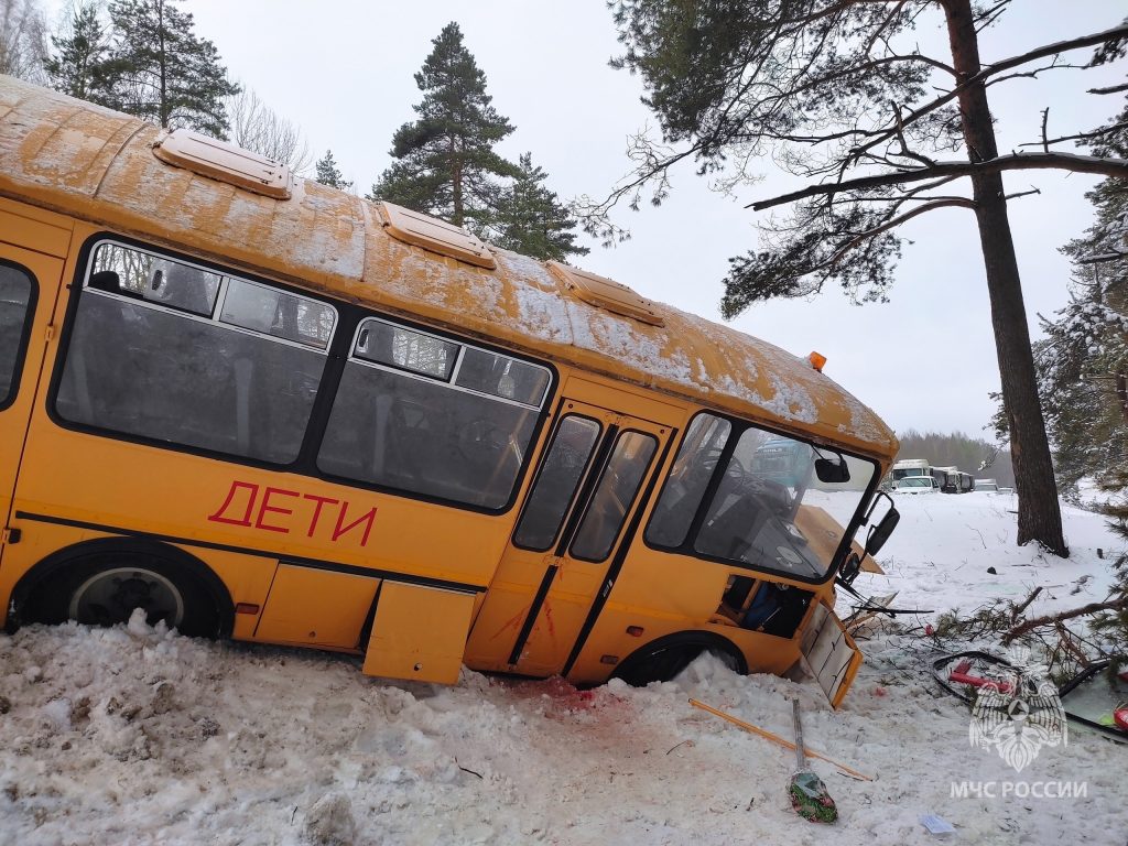 Под Псковом в ДТП с автобусом пострадали восемь детей