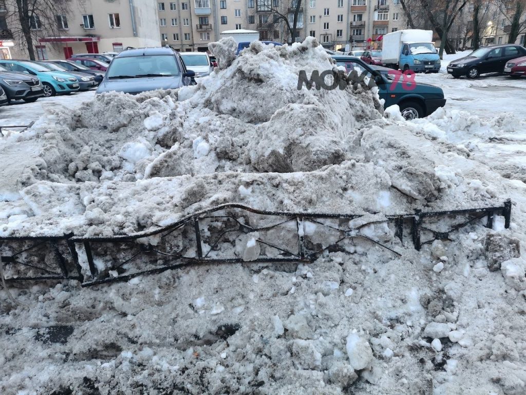 В Петербурге газонной ограде кто-то намял бока