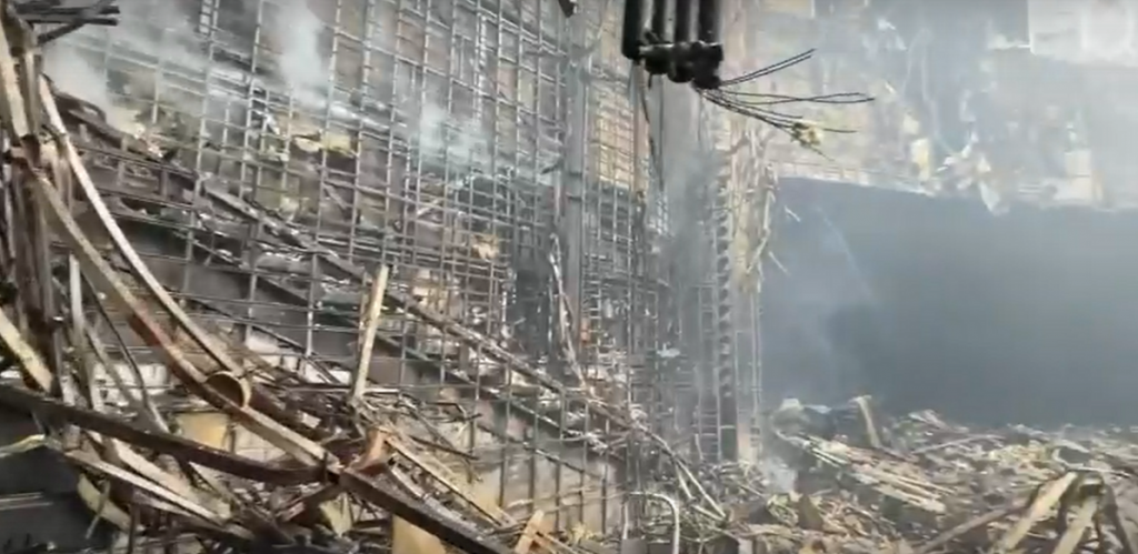 СК опубликовал видео с последствиями пожара в Крокусе