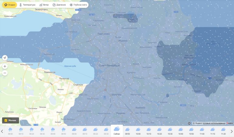 В Петербурге зима потеснила весну и принесла снег