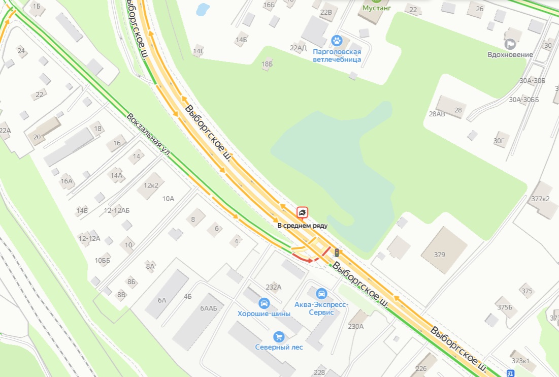 Двое притерлись на Выборгском шоссе и притормозили выезд в Ленобласть