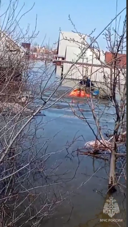 Сотрудники МЧС под Курганом спасли мужчину и кошку из затопленного дома