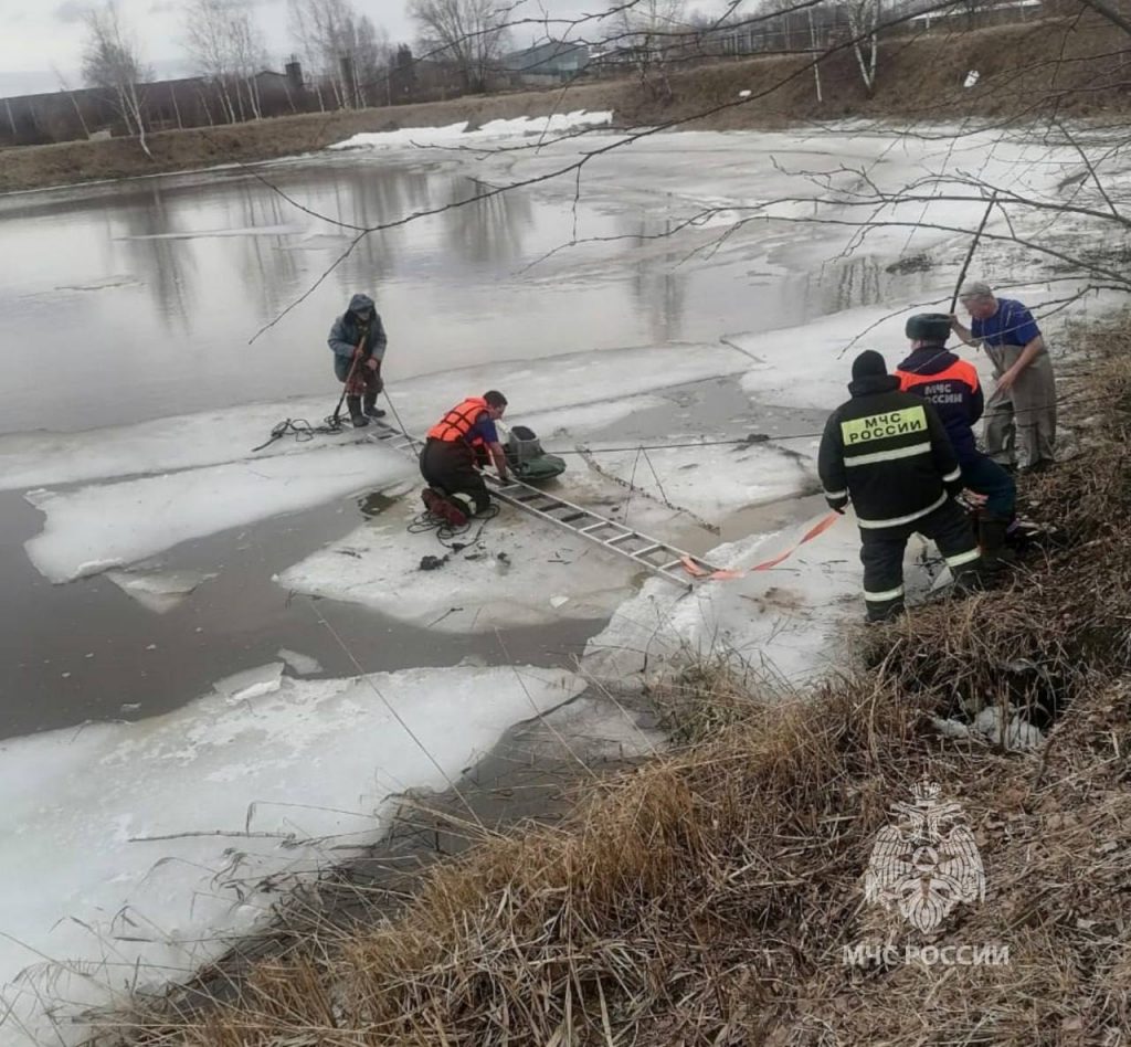 МЧС под Костромой вызволило с отколовшейся льдины рыбака