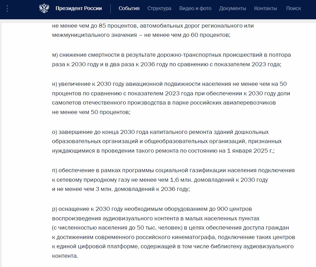 Майский указ-2024 Путина: каждому по 33 "квадрата" жилья, а жизнь должна увеличиться до 78 лет