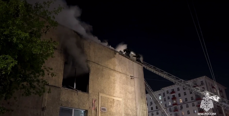 Спящего питона спасли из горящего здания в Москве