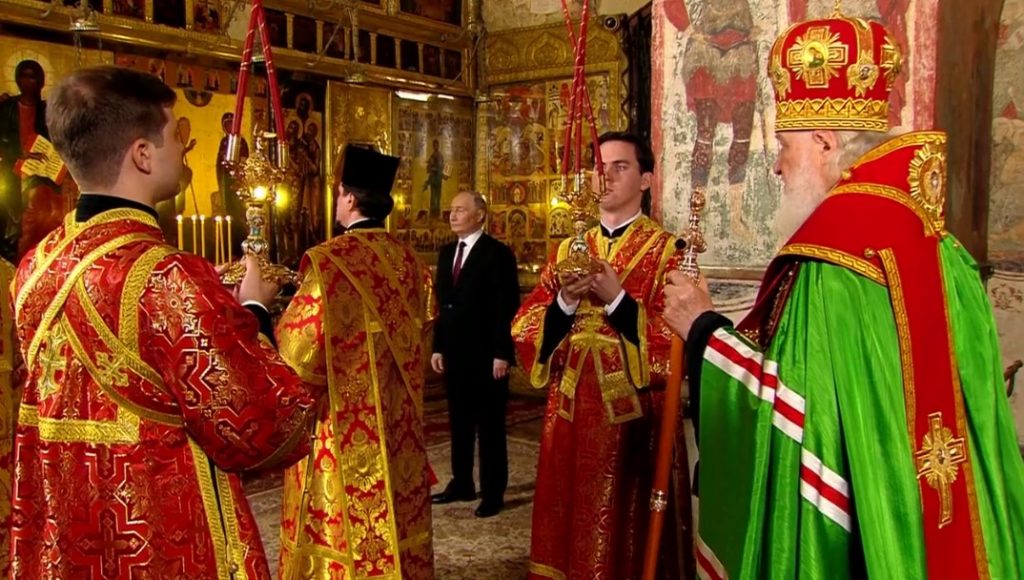 Что патриарх Кирилл сказал Путину на молебне в Благовещенском соборе
