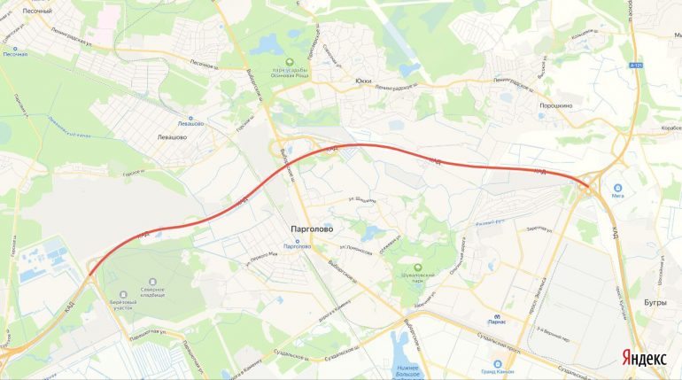 На КАД между развязками с Энгельса и Парашютной перекроют движение