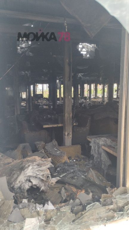 Последствия пожара в «Чайхане» на Богатырском
