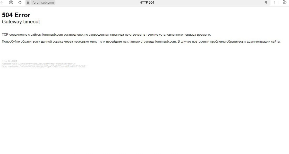 Сайт ПМЭФ-2024 перестал открываться