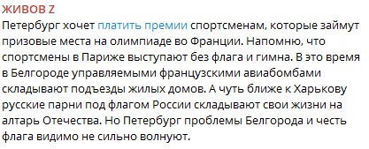 Военкоры критикуют решение Смольного платить спортсменам за победу на Олимпиаде