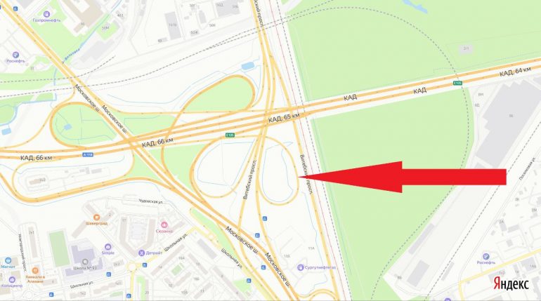 Проезд на съезде с КАД на Витебский проспект ограничат на месяц