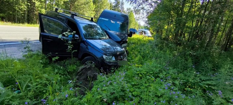 Микроавтобус и Suzuki устроили ДТП в Карелии, пострадали 8 человек