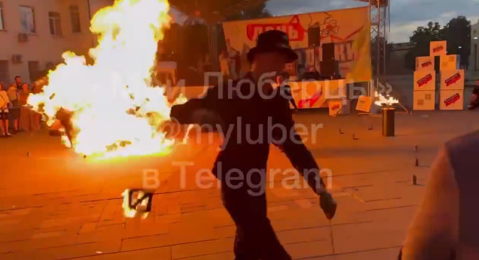 В Люберцах на Дне молодёжи произошло возгорание артистки файер-шоу