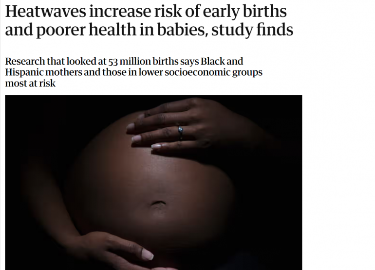 Жара повышает риск преждевременных родов и осложнений у новорожденных